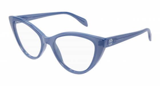 Alexander McQueen AM0287O Eyeglasses, 004 - BLUE with TRANSPARENT lenses