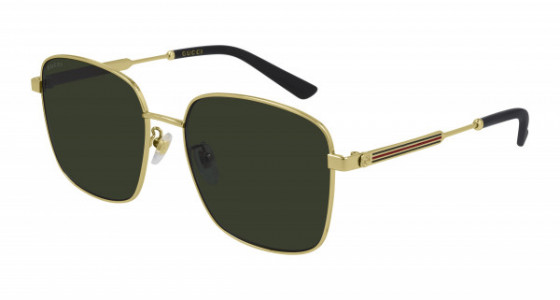 Gucci GG0852SK Sunglasses, 001 - GOLD with GREEN lenses