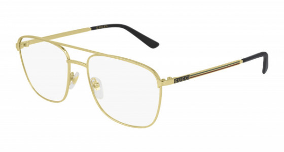 Gucci GG0833O Eyeglasses, 002 - GOLD with TRANSPARENT lenses