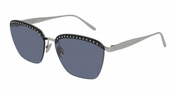 Azzedine Alaïa AA0039S Sunglasses, 003 - SILVER with BLUE lenses