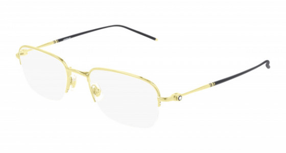 Montblanc MB0131O Eyeglasses, 002 - GOLD with TRANSPARENT lenses