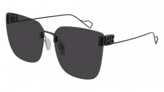 Balenciaga BB0112SA Sunglasses, 001 - BLACK with GREY lenses