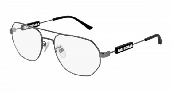 Balenciaga BB0117O Eyeglasses, 001 - GREY with TRANSPARENT lenses