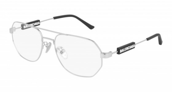 Balenciaga BB0117O Eyeglasses, 002 - SILVER with TRANSPARENT lenses