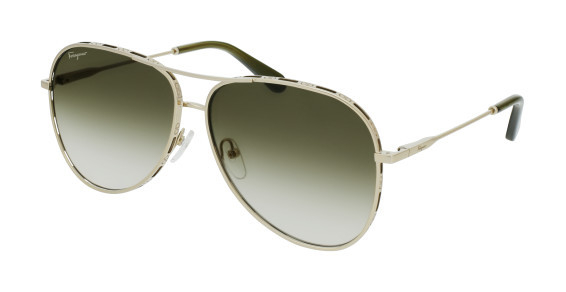 Ferragamo SF268S Sunglasses, (709) GOLD/GREEN