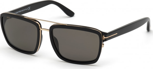 Tom Ford FT0780 ANDERS Sunglasses, 01D - Shiny Black / Shiny Black