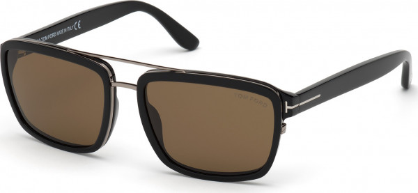 Tom Ford FT0780 ANDERS Sunglasses, 01J - Shiny Black / Shiny Black
