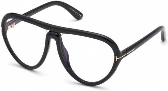 Tom Ford FT0769 Arizona Sunglasses, 001 - Shiny Black / Blue Block Lenses (Fw20 Adv)