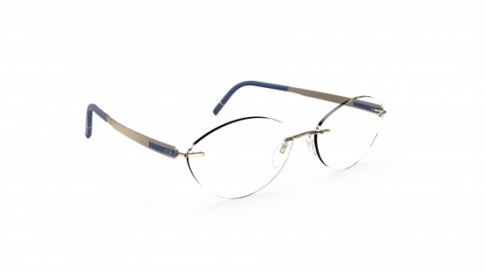 Silhouette Blend KU Eyeglasses, 7630 Gold / Navy Blue