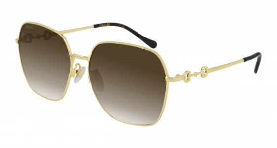 Gucci GG0882SA Sunglasses, 002 - GOLD with BROWN lenses
