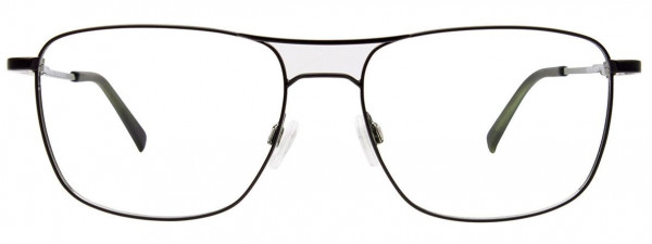 EasyClip EC579 Eyeglasses, 090 - Satin Steel Green & Matt Black