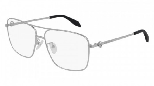Alexander McQueen AM0277O Eyeglasses, 003 - SILVER