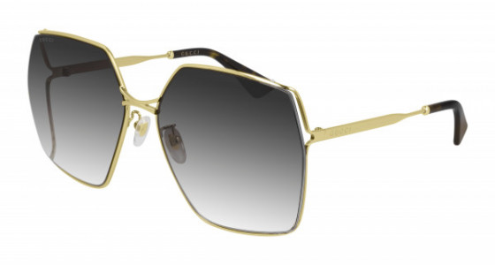 Gucci GG0817S Sunglasses, 001 - GOLD with GREY lenses