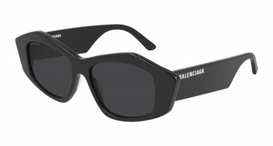 Balenciaga BB0106S Sunglasses, 001 - BLACK with GREY lenses