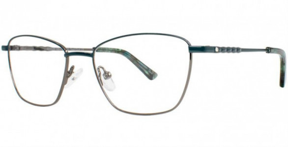 Adrienne Vittadini 626 Eyeglasses, Teal/Gun