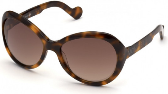 Moncler ML0173 Bellux Sunglasses, 52T - Shiny Classic Havana / Gradient Brown-To-Wine Lenses