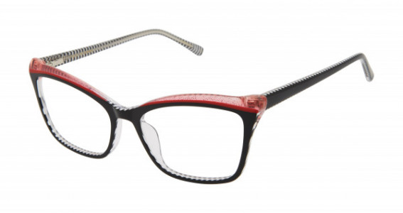 Lulu Guinness L929 Eyeglasses, Black White Stripe (BLK)