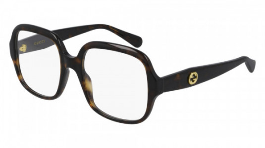 Gucci GG0799O Eyeglasses, 002 - HAVANA with TRANSPARENT lenses