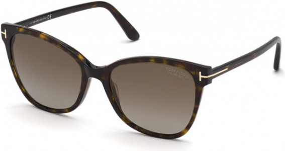 Tom Ford FT0844-F Ani Sunglasses, 52H - Shiny Classic Dark Havana / Polarized Brown Lenses
