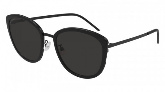Saint Laurent SL 377/K SLIM Sunglasses, 002 - BLACK with BLACK lenses