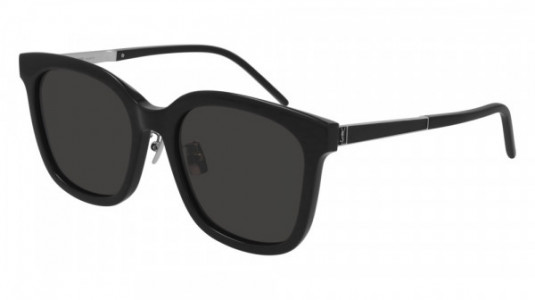 Saint Laurent SL M77/K Sunglasses, 001 - BLACK with SILVER temples and BLACK lenses