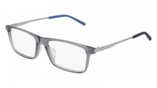 Montblanc MB0120O Eyeglasses, 004 - GREY with SILVER temples and TRANSPARENT lenses