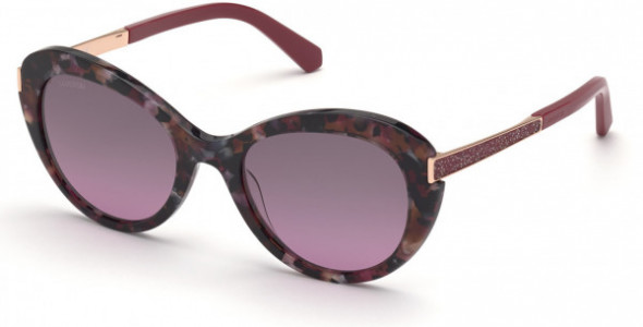 Swarovski SK0327 Sunglasses, 55T - Coloured Havana / Gradient Bordeaux
