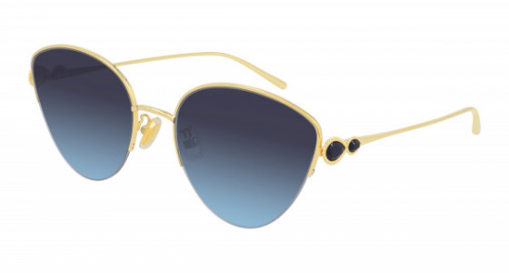 Boucheron BC0115S Sunglasses, 002 - GOLD with BLUE lenses