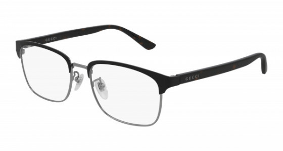 Gucci GG0934OA Eyeglasses, 003 - BLACK with HAVANA temples and TRANSPARENT lenses