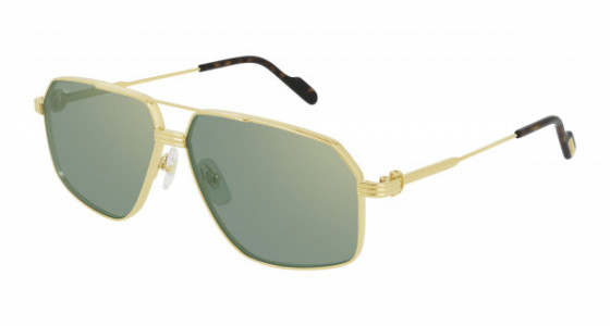 Cartier CT0270S Sunglasses, 004 - GOLD with GREEN lenses