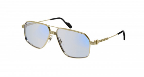 Cartier CT0270S Sunglasses, 009 - GOLD with LIGHT BLUE lenses