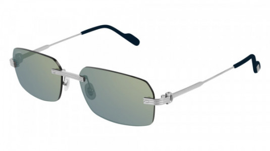 Cartier CT0271S Sunglasses, 003 - SILVER with BLUE lenses