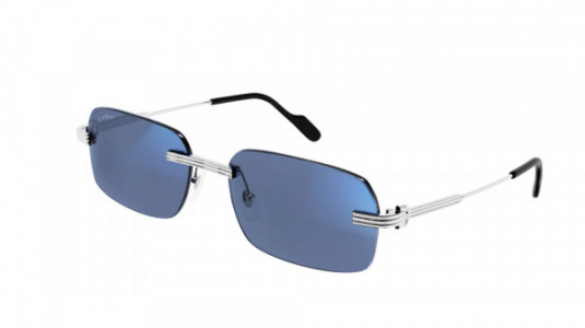 Cartier CT0271S Sunglasses, 005 - SILVER with LIGHT BLUE lenses