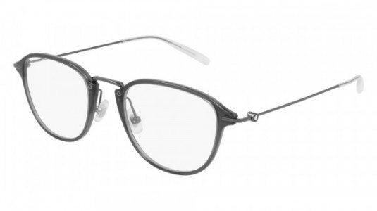 Montblanc MB0155O Eyeglasses, 002 - HAVANA with GOLD temples and TRANSPARENT lenses