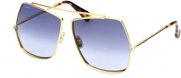 Max Mara MM0006 Elsa Sunglasses, 30W - Shiny Deep Gold, Tokyo Tortoise / Gradient Blue