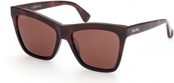 Max Mara MM0008 LOGO2 Sunglasses, 01B - Shiny Black / Shiny Black