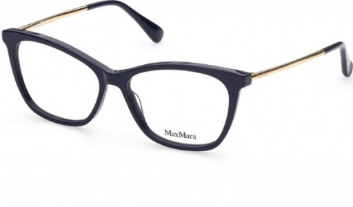 Max Mara MM5009 Eyeglasses, 092 - Shiny Blue / Shiny Deep Gold
