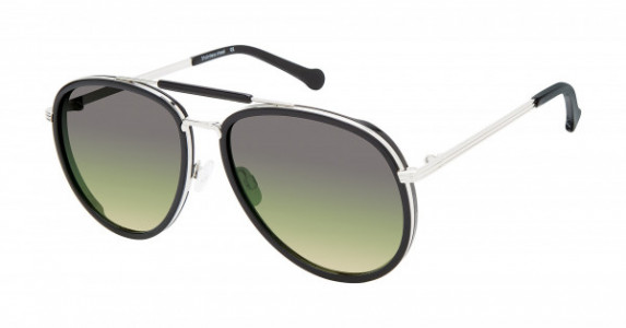 Colors In Optics CS366 HALLANDALE Sunglasses, OX BLACK/VINTAGE GREEN GRADIENT LENS