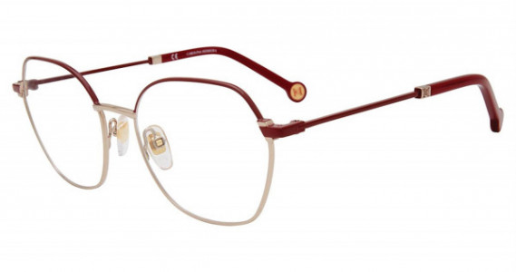 Carolina Herrera VHE183K Eyeglasses, Gold Burgundy 0H60
