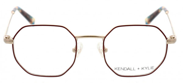KENDALL + KYLIE CALLIE Eyeglasses, Shiny Dark Red/Shiny Light Gold