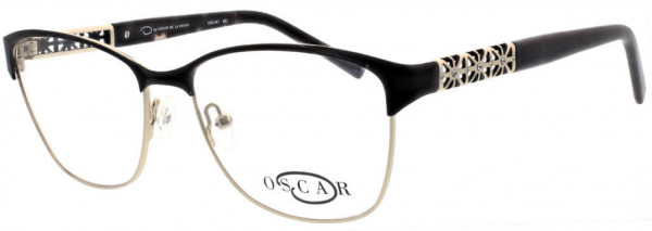 O by Oscar de la Renta OSL467 Eyeglasses, 001 Shiny Black/Shiny Light Gold