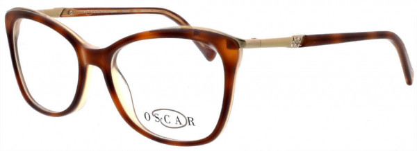 O by Oscar de la Renta OSL472 Eyeglasses, 001 Black/Tort With Satin Gold Metal Eyebrow