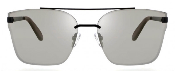 BCBGMAXAZRIA BA4020 Sunglasses, 046 Shiny Black/Smoke with Silver Mirror