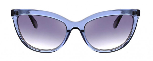 BCBGMAXAZRIA BA5006 Sunglasses, 432 Crystal Slate Blue and Shiny Silver/Smokey Blue Gradient