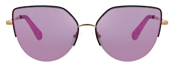 BCBGeneration BG3005 Sunglasses, 001 Black and Shiny Rose Gold/Pink Mirror