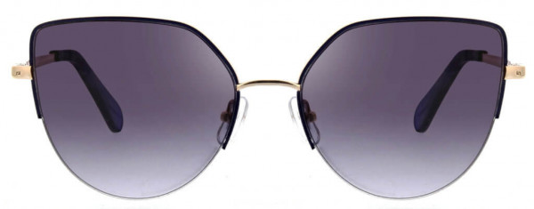 BCBGeneration BG3005 Sunglasses, 400 Blue and Shiny Light Gold/Smokey Navy