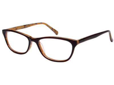 Amadeus A1004 Eyeglasses, Brown over Orange Marble