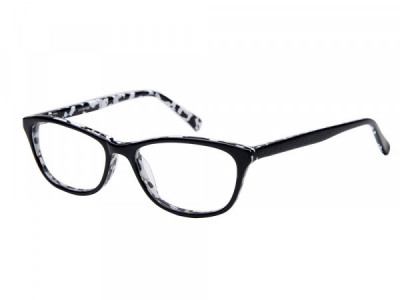 Amadeus A1004 Eyeglasses, Black over White Marble
