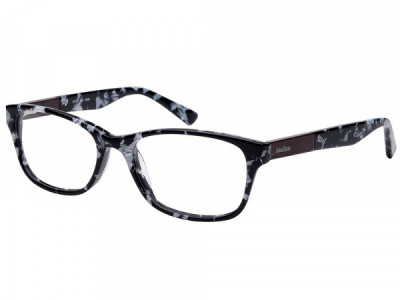 Amadeus A998 Eyeglasses, Black with White Tort with Bamboo on Temple