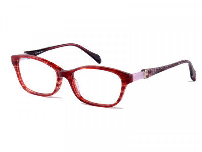 Amadeus A975 Eyeglasses, Red Medley With Burgundy Marble Temple